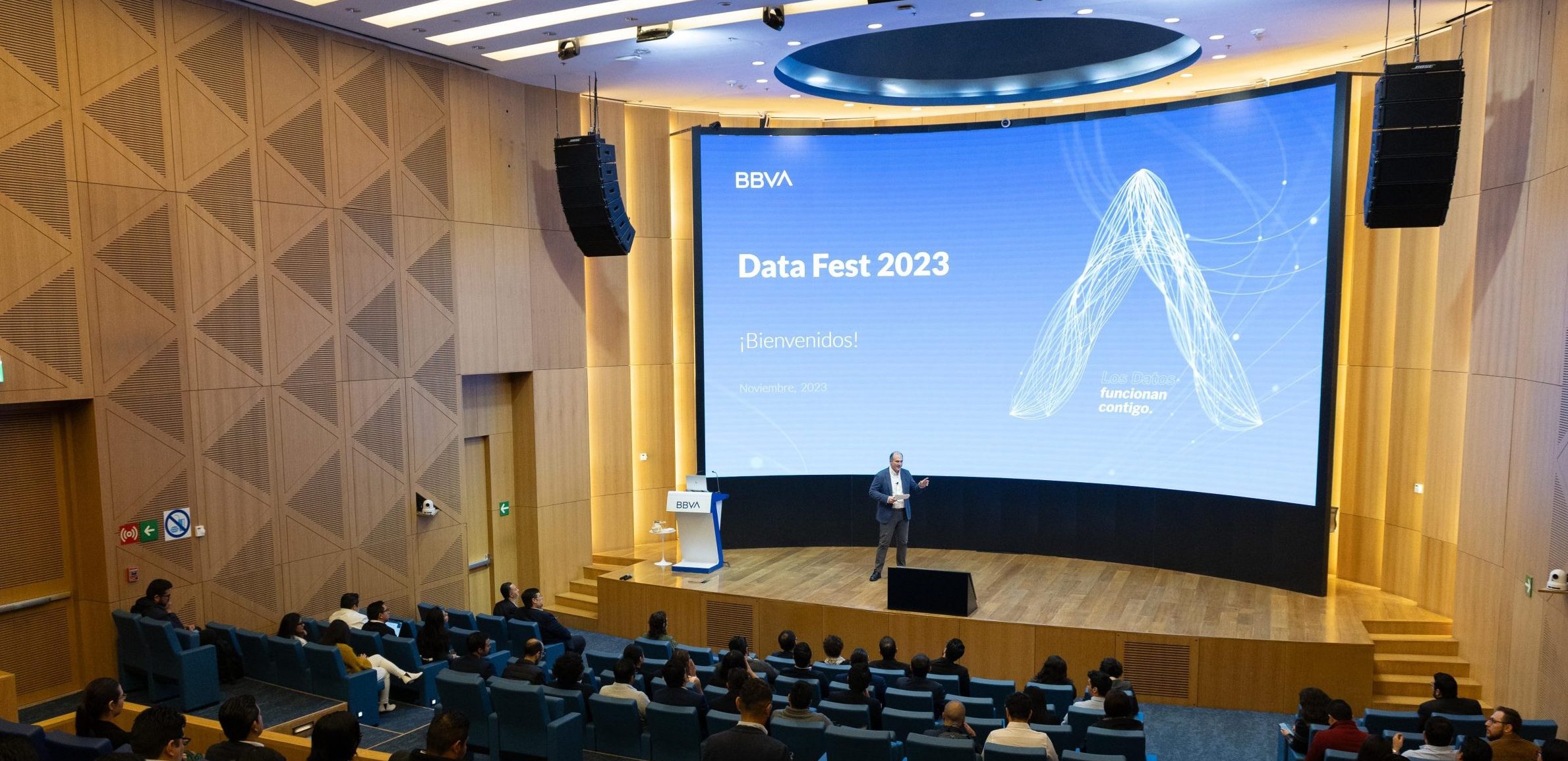 Miguel Medina, Advanced Analytics Discipline Leader en BBVA, en la apertura del BBVA DataFest, celebrada en Ciudad de México