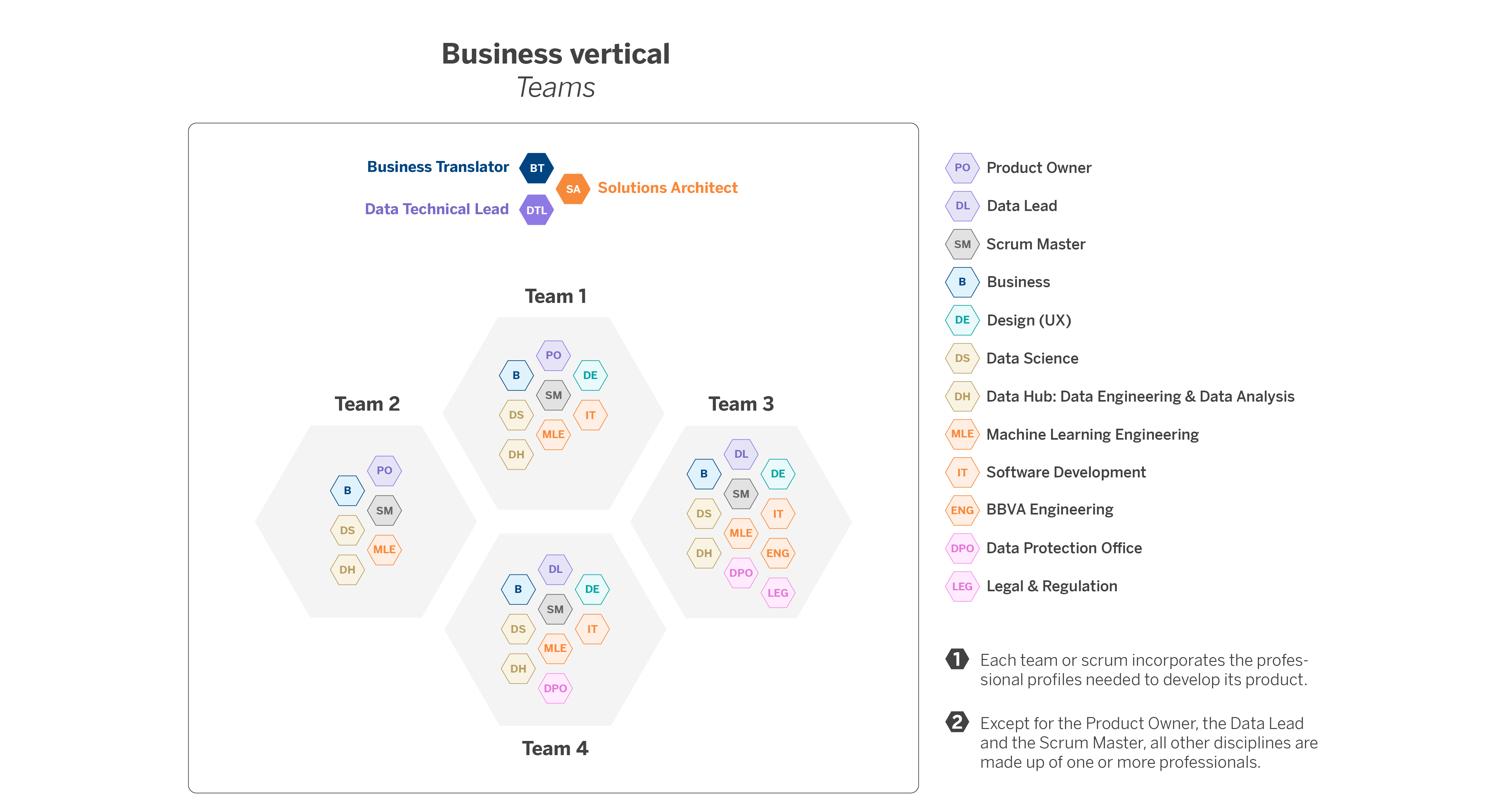 a team or a scrum schema with a data component that is part of a specific business vertical.